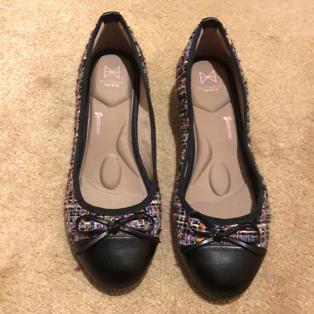 Butterfly Twists heels, textured multi size 9